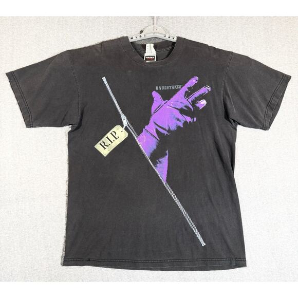 Vintage WWF Undertaker Shirt Men's XL Guess Who's Back Tultex USA Double Graphic